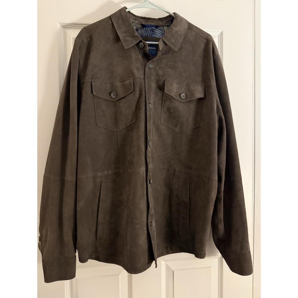Tommy Bahama Boulder Ridge Goat Suede Shirt Jacket Mens Large MINT $332 MSRP